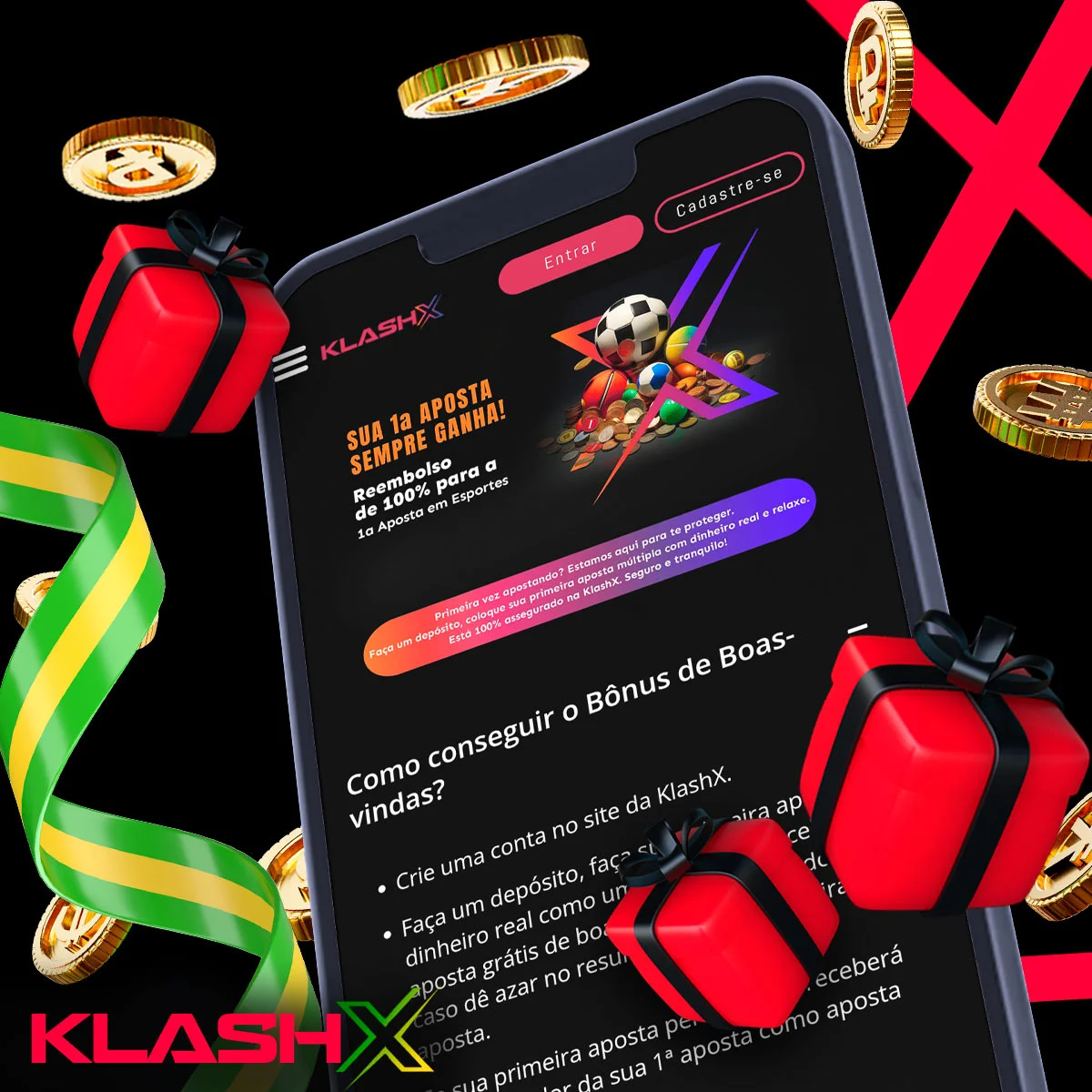 Instruções sobre como obter o bônus de boas-vindas da Klash-X