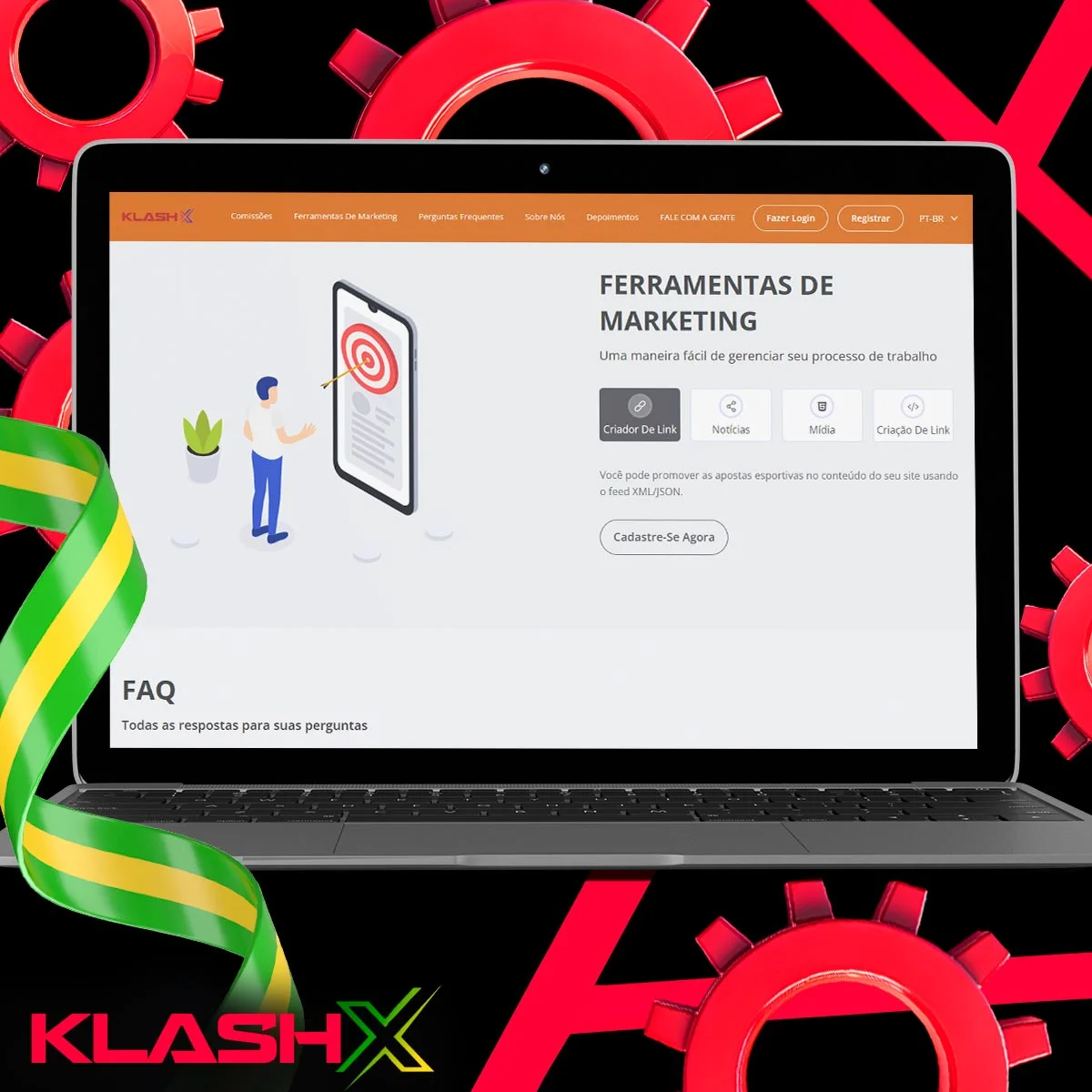 Recursos de marketing do programa de afiliados Klash-x